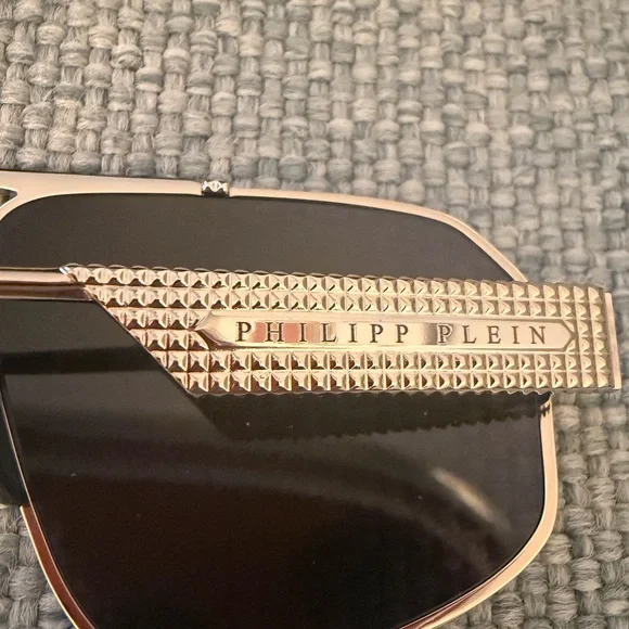 Philipp Plein Black Aviator Sunglasses